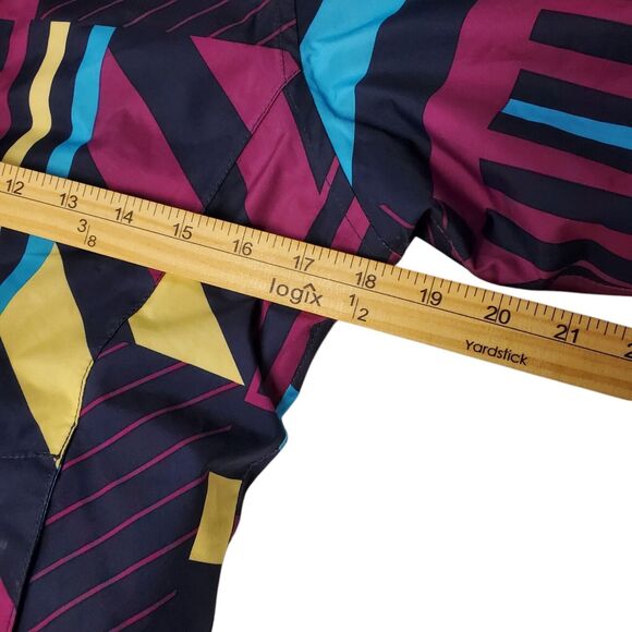 THE NORTH FACE Jacket GIRLS 10-12 Blue Colors Geometric Hooded Full Zip HYVENT - Picture 4 of 11